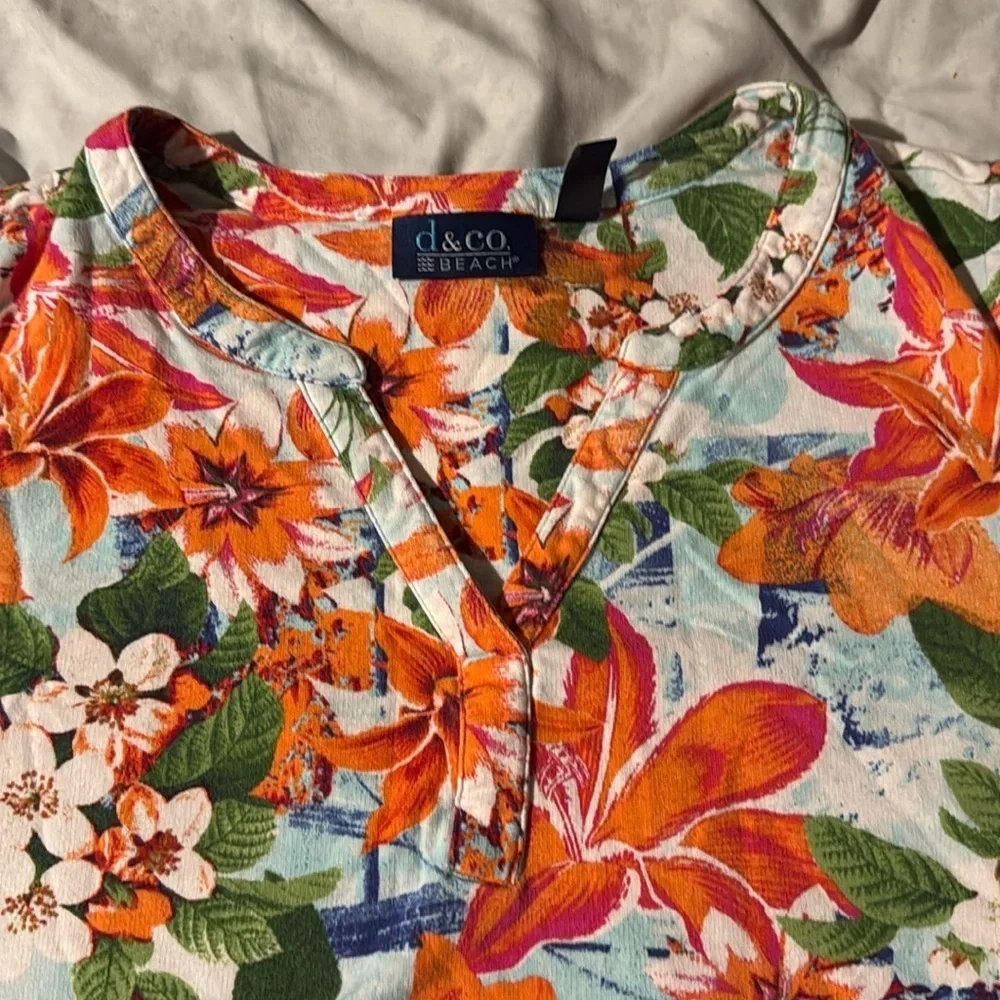 Floral Orange and Green Women's Skirt - Picture 3 of 4